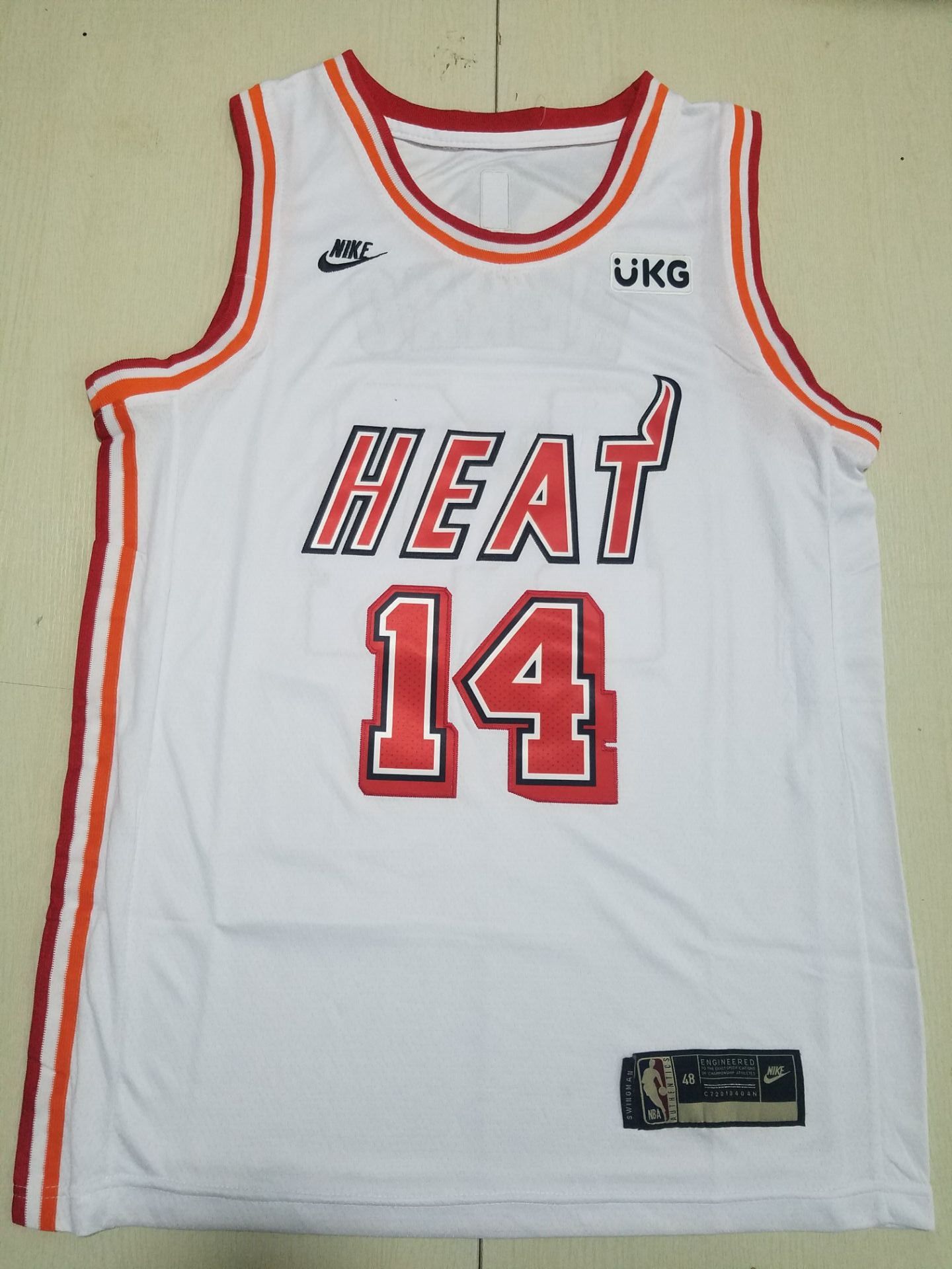 Men Miami Heat 14 Herro White Throwback Nike 2022 NBA Jersey